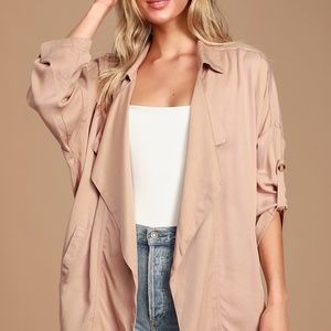 🌸 Lulu's Lucky Break Blush Oversized Jacket NWT